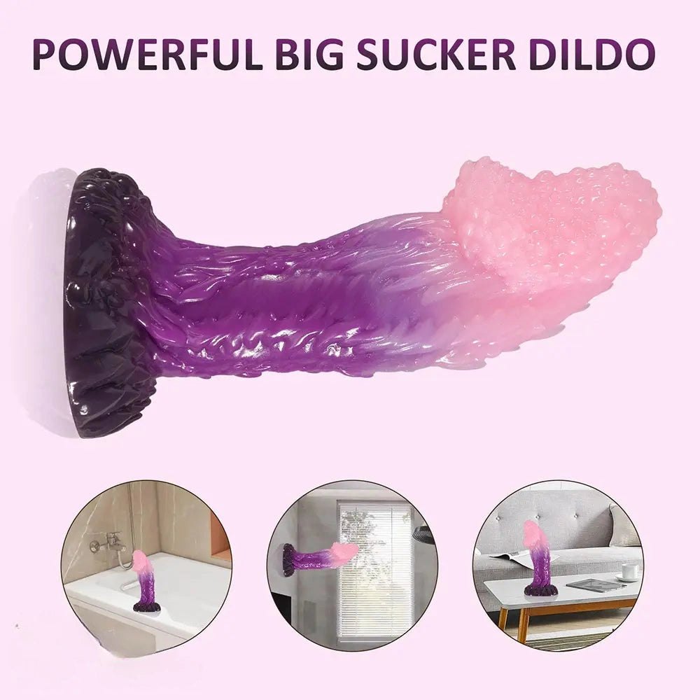 Mixed color silicone dragon dildo, photo 6
