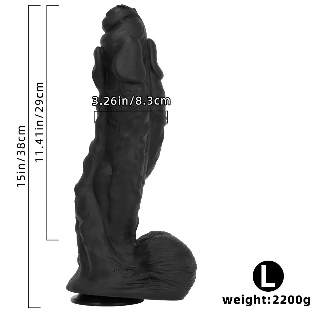 Black bold ridge fantasy dildo, photo 18