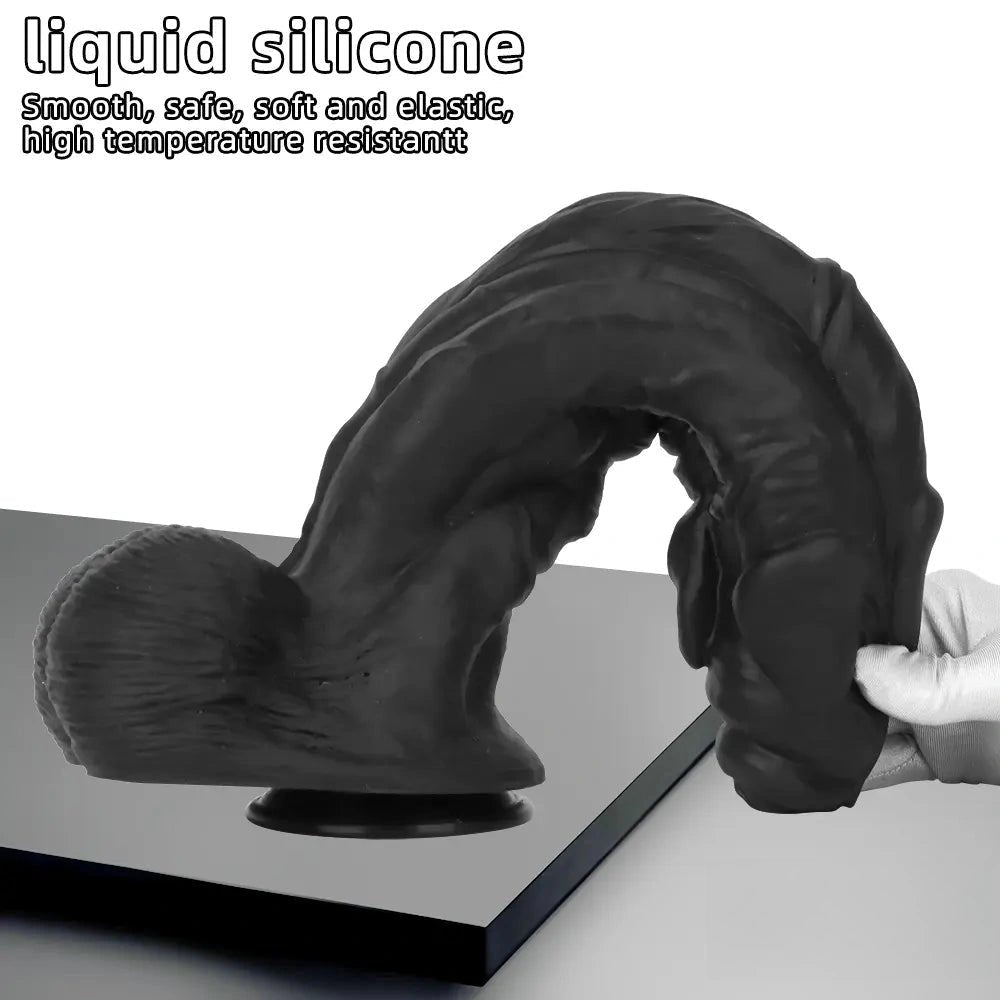 Black bold ridge fantasy dildo, photo 5