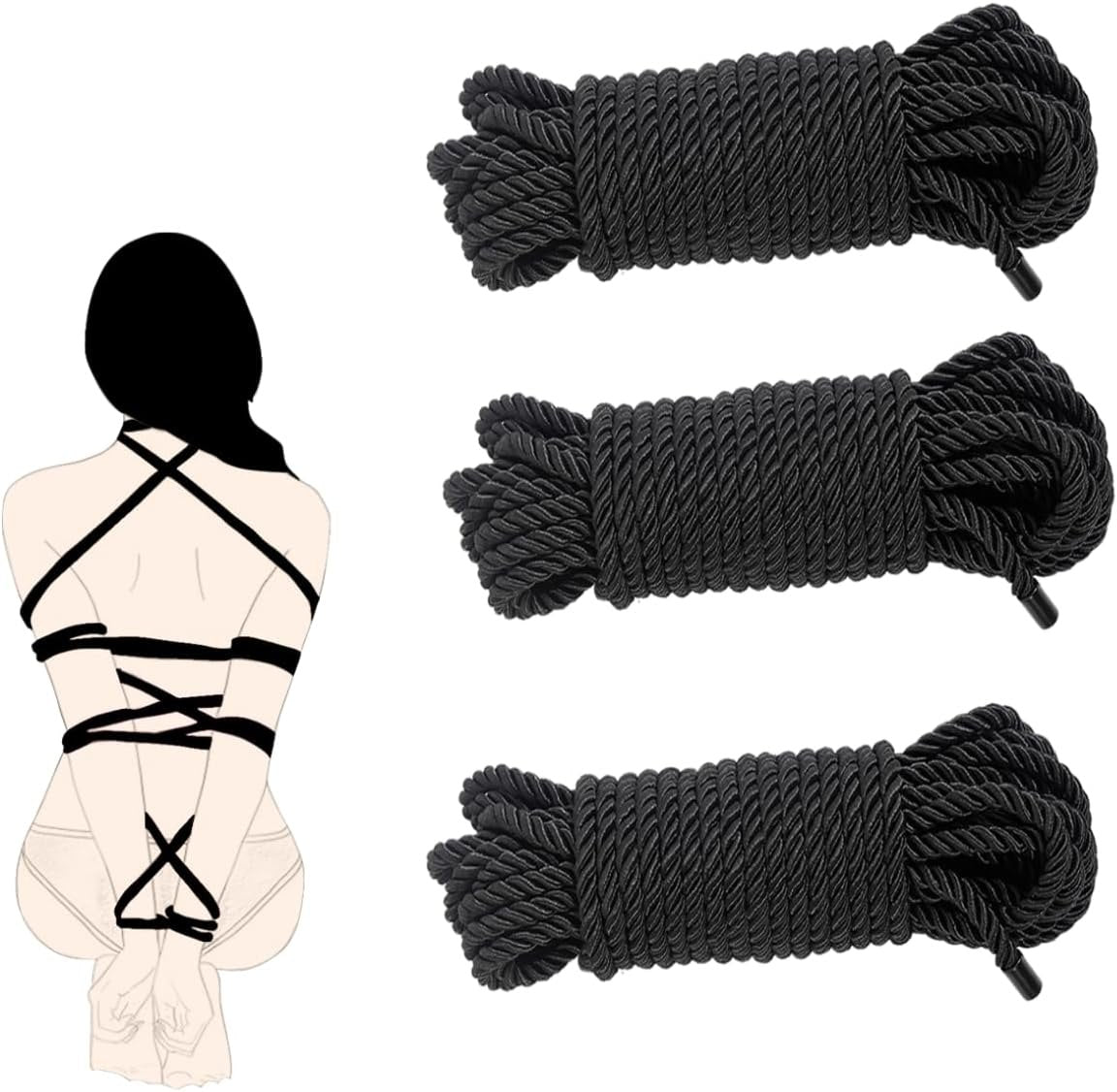 Coiled fabric bondage rope for restraint play, photo 1