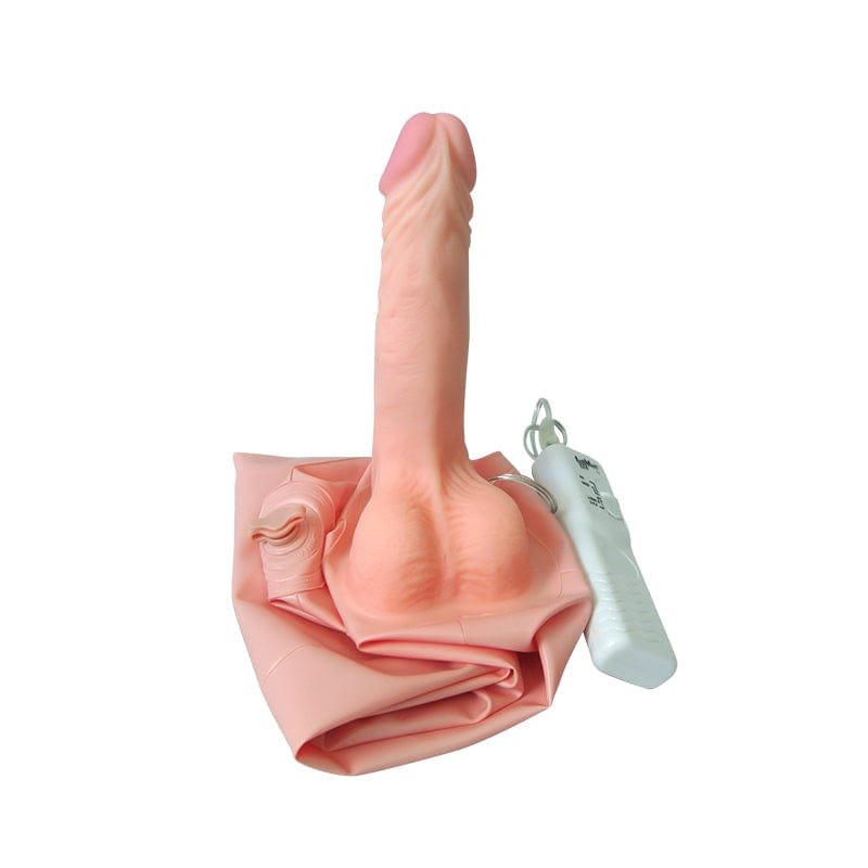 Flesh tone realistic dildo on inflatable ball, photo 1
