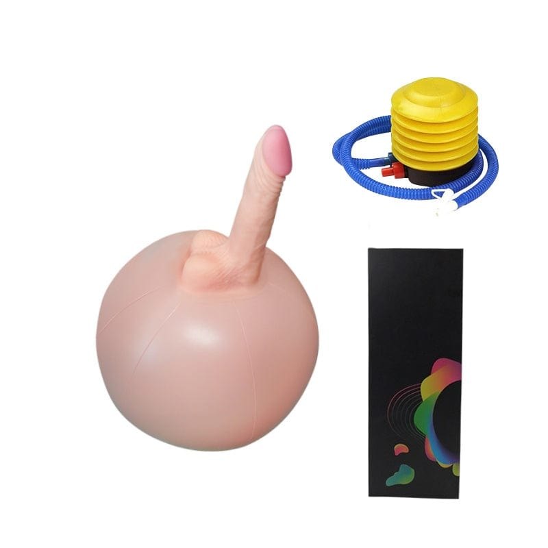 Flesh tone realistic dildo on inflatable ball, photo 10