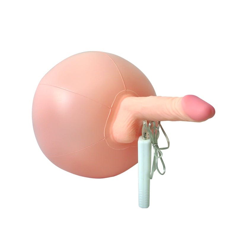 Flesh tone realistic dildo on inflatable ball, photo 3