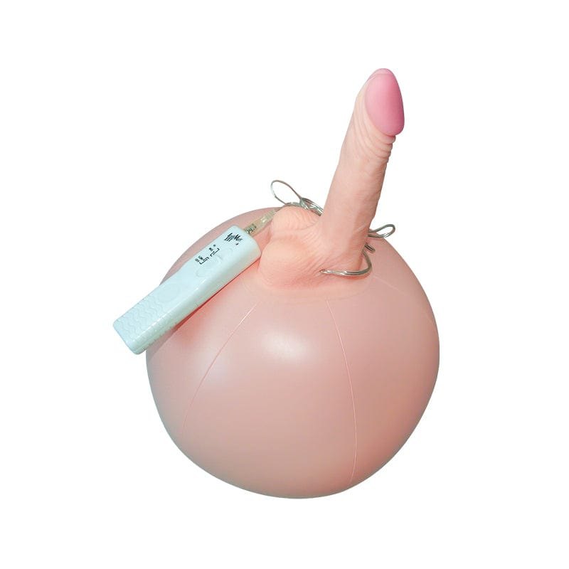 Flesh tone realistic dildo on inflatable ball, photo 4