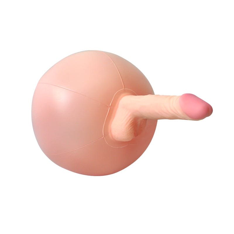 Flesh tone realistic dildo on inflatable ball, photo 5