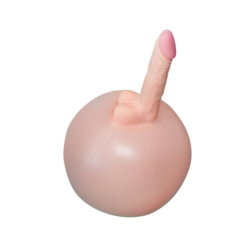 Flesh tone realistic dildo on inflatable ball, photo 6