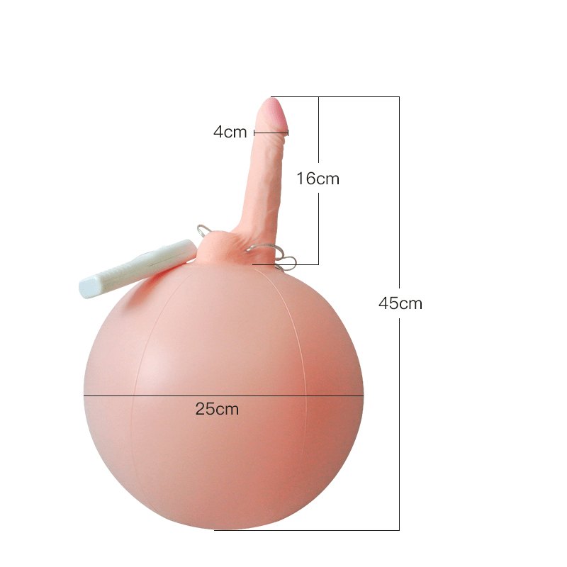 Flesh tone realistic dildo on inflatable ball, photo 8