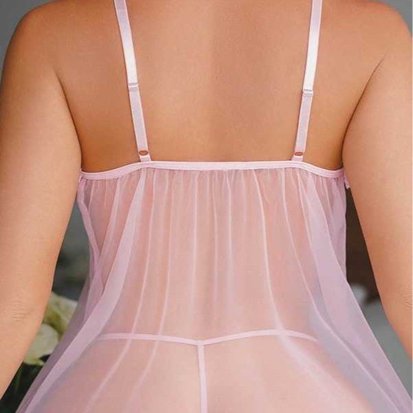 Bow lace mesh ruffle babydoll skirt, photo 4