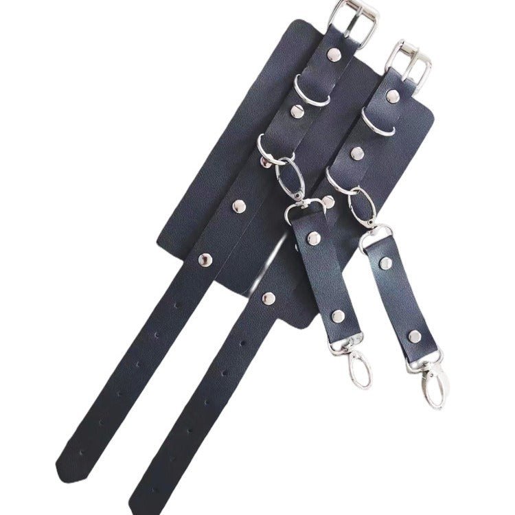 Faux leather leg harness with bow accents and o-rings, photo 10