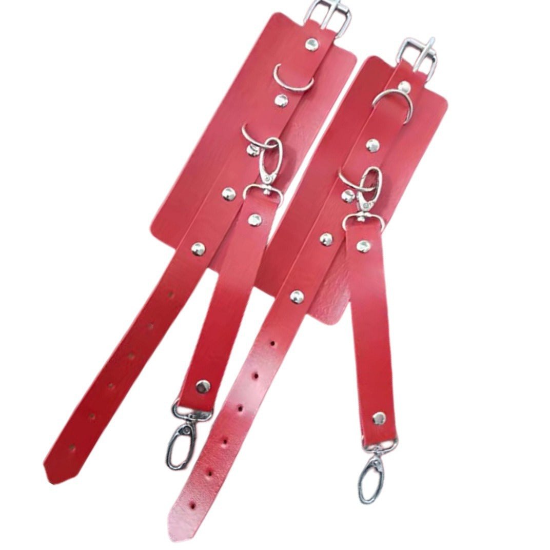 Faux leather leg harness with bow accents and o-rings, photo 9