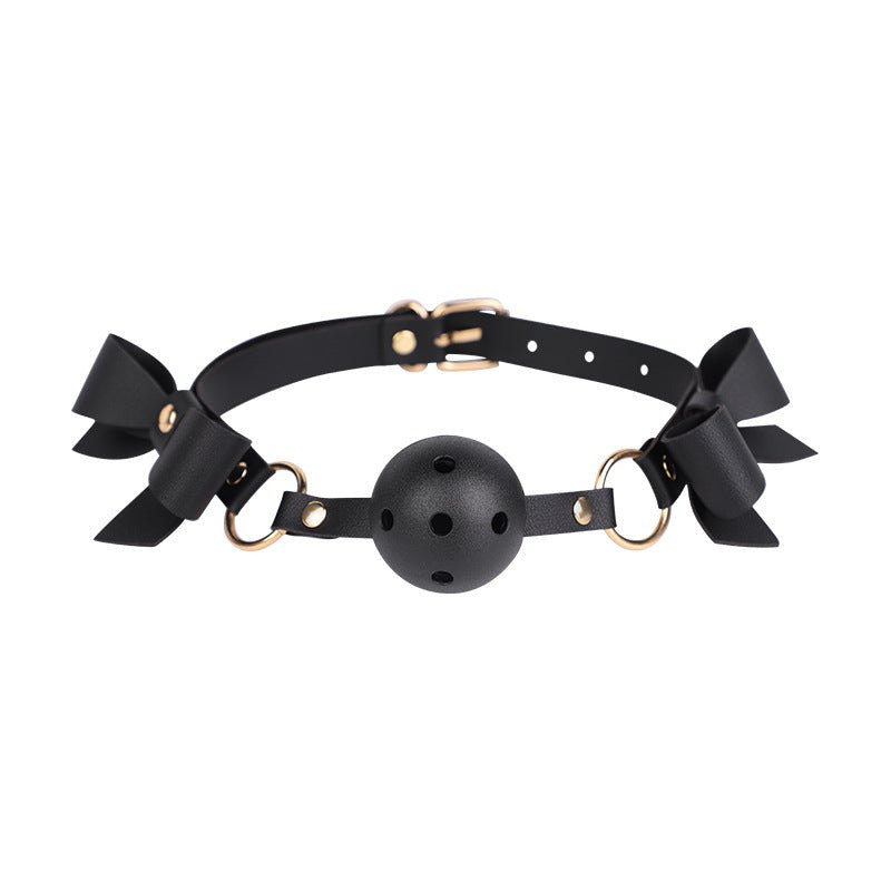 Bowknot PU leather bondage set with collar, whip, and cuffs, photo 10
