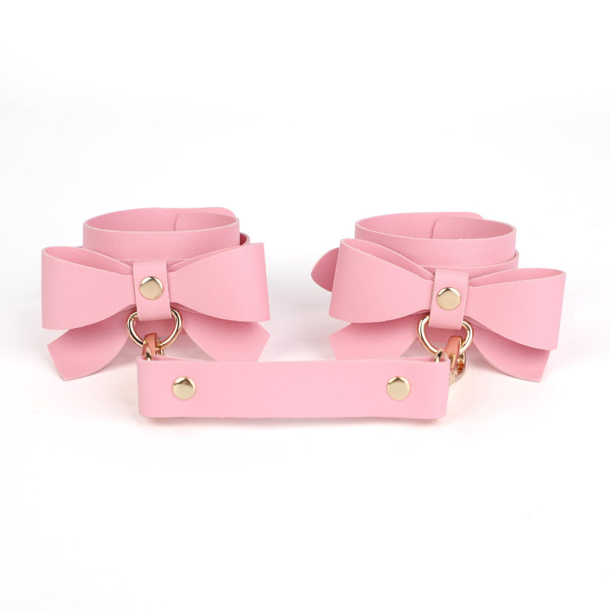 Bowknot PU leather bondage set with collar, whip, and cuffs, photo 12