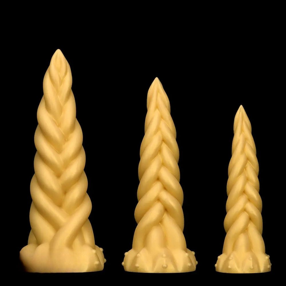 Braided twist silicone fantasy dildo, photo 13