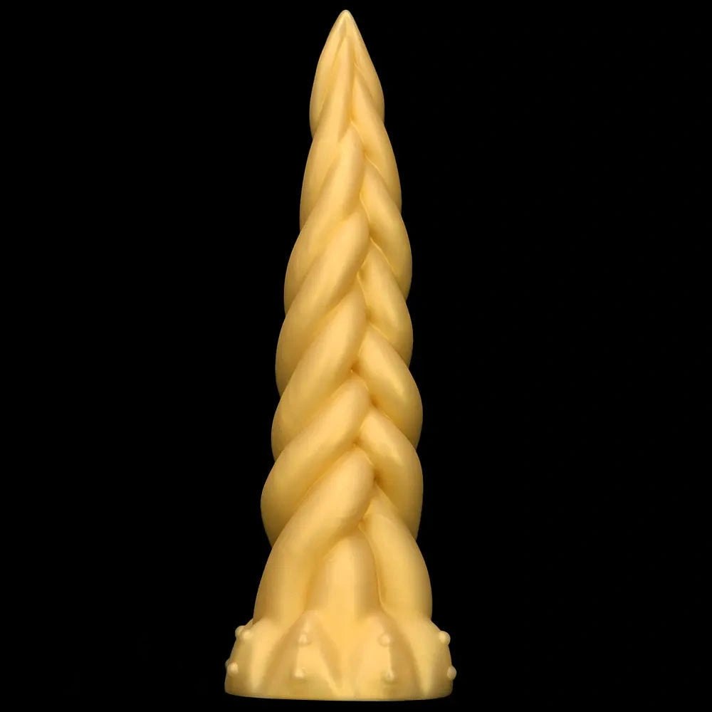 Braided twist silicone fantasy dildo, photo 2