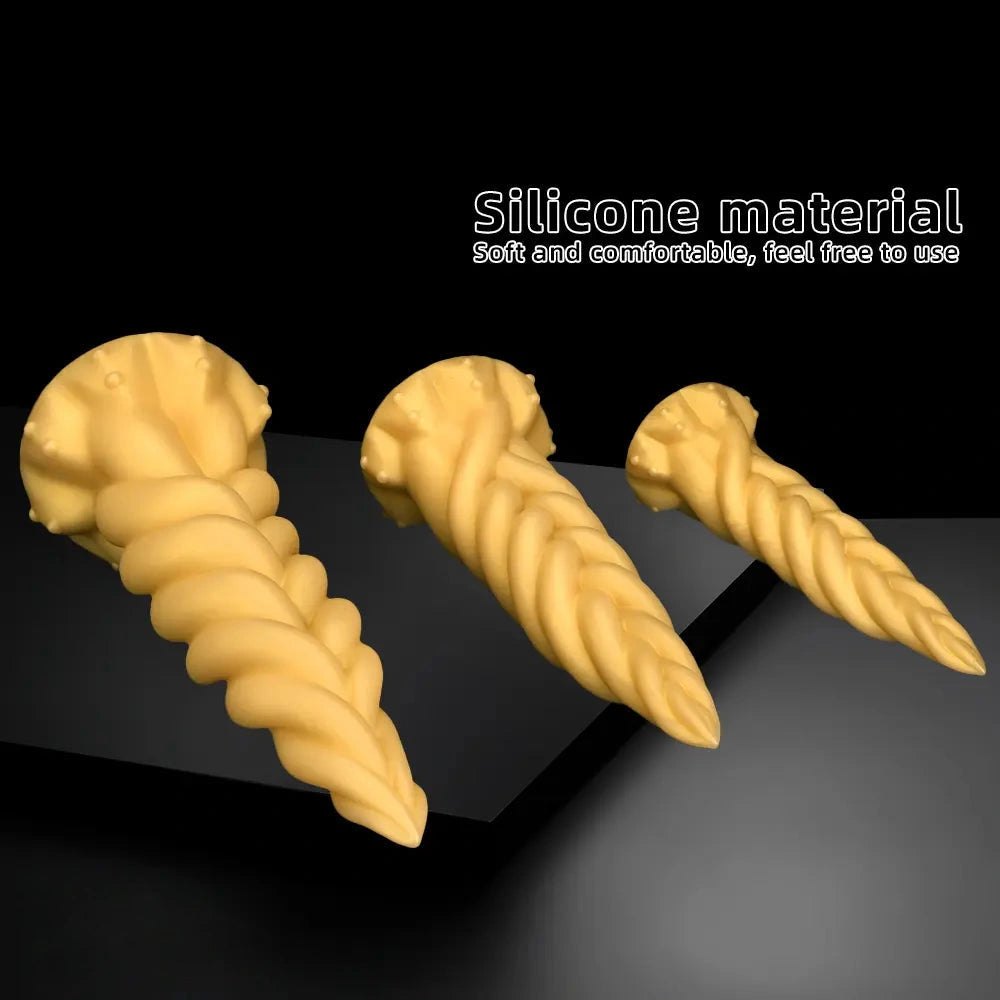 Braided twist silicone fantasy dildo, photo 4