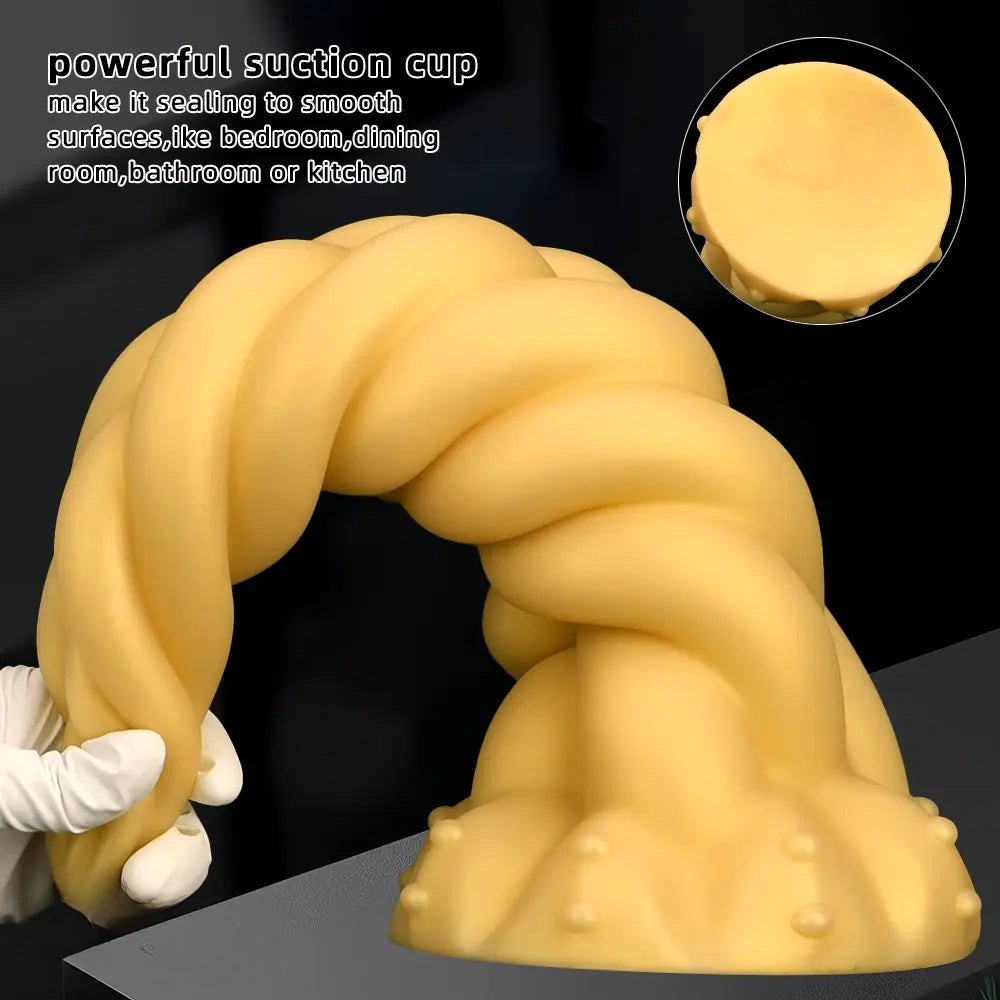 Braided twist silicone fantasy dildo, photo 5