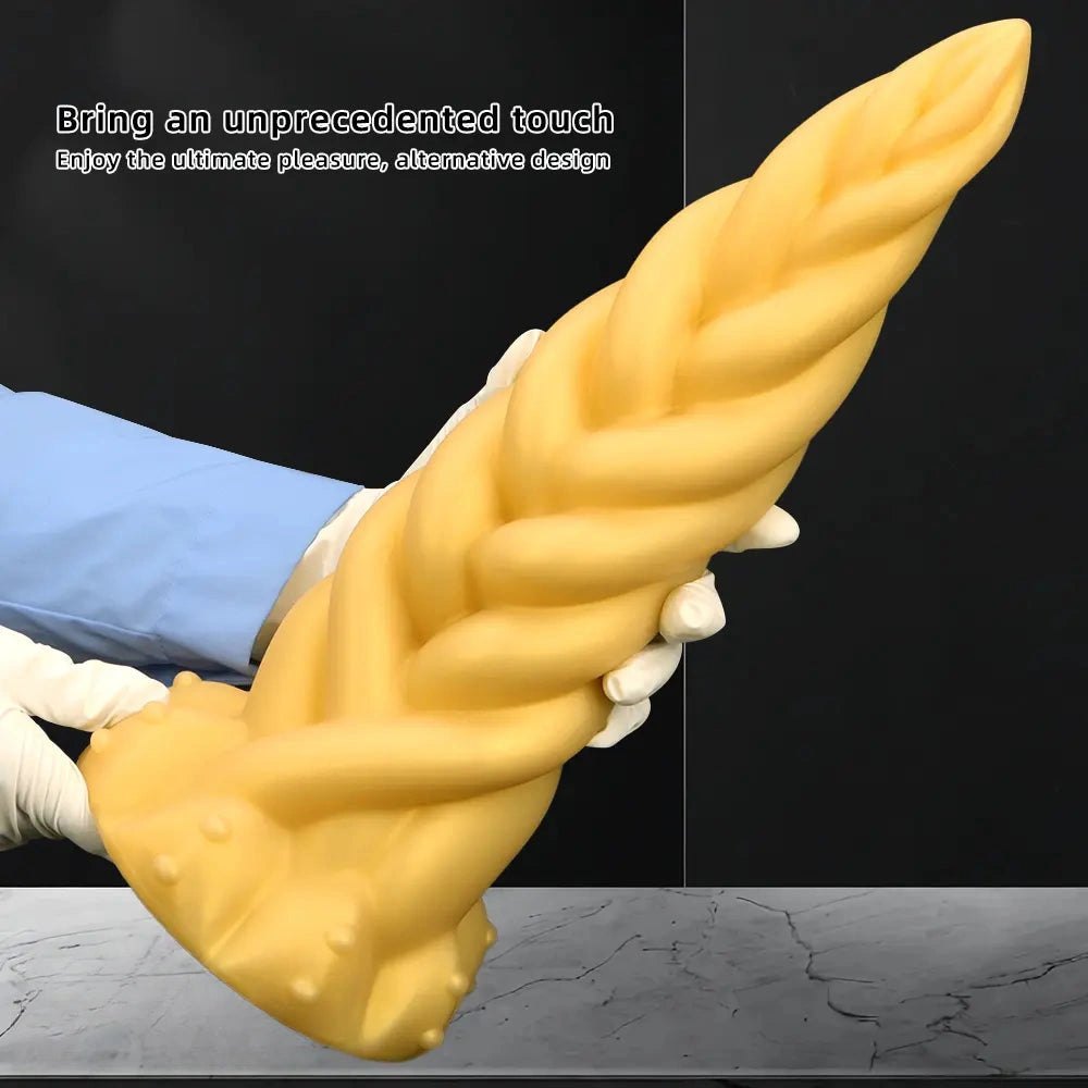 Braided twist silicone fantasy dildo, photo 6