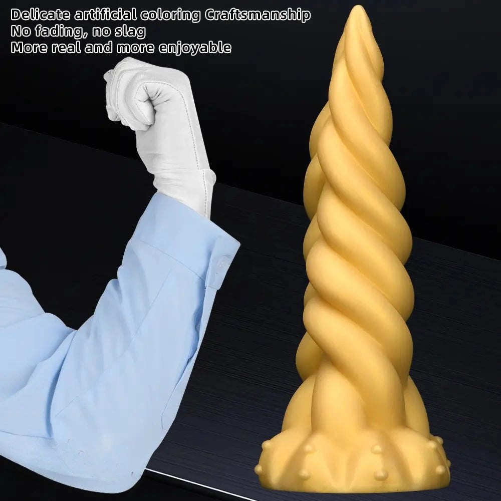 Braided twist silicone fantasy dildo, photo 7