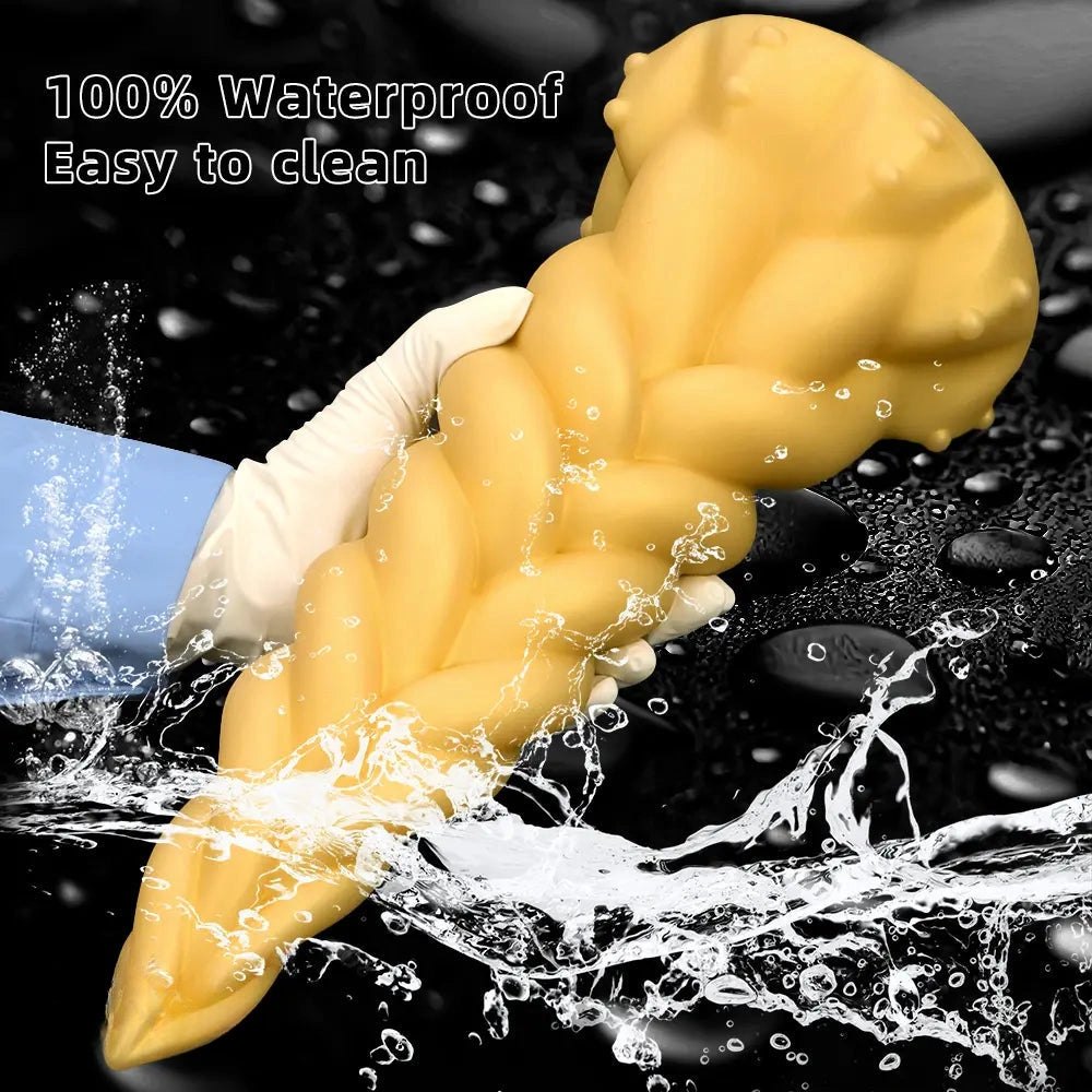 Braided twist silicone fantasy dildo, photo 8