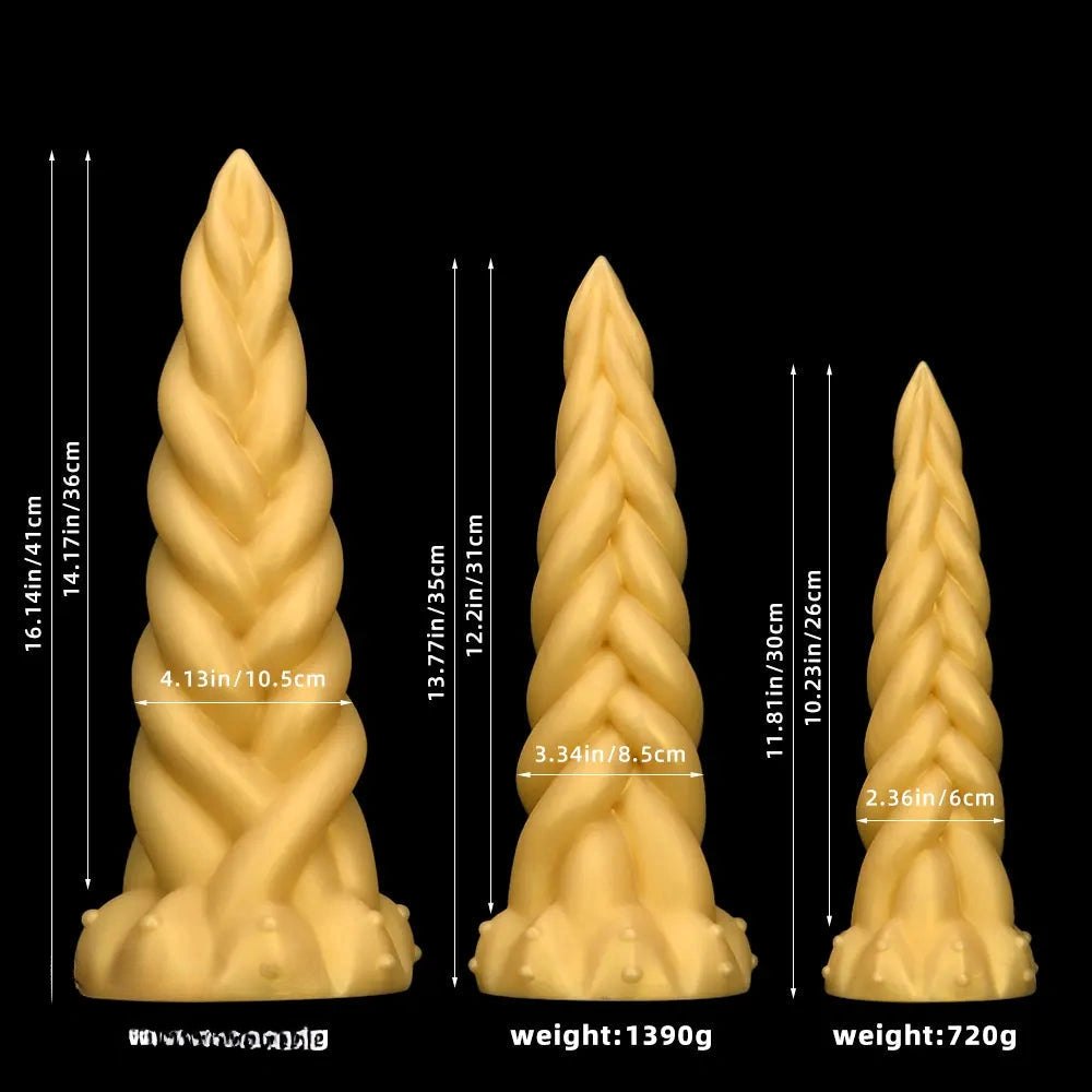 Braided twist silicone fantasy dildo, photo 9
