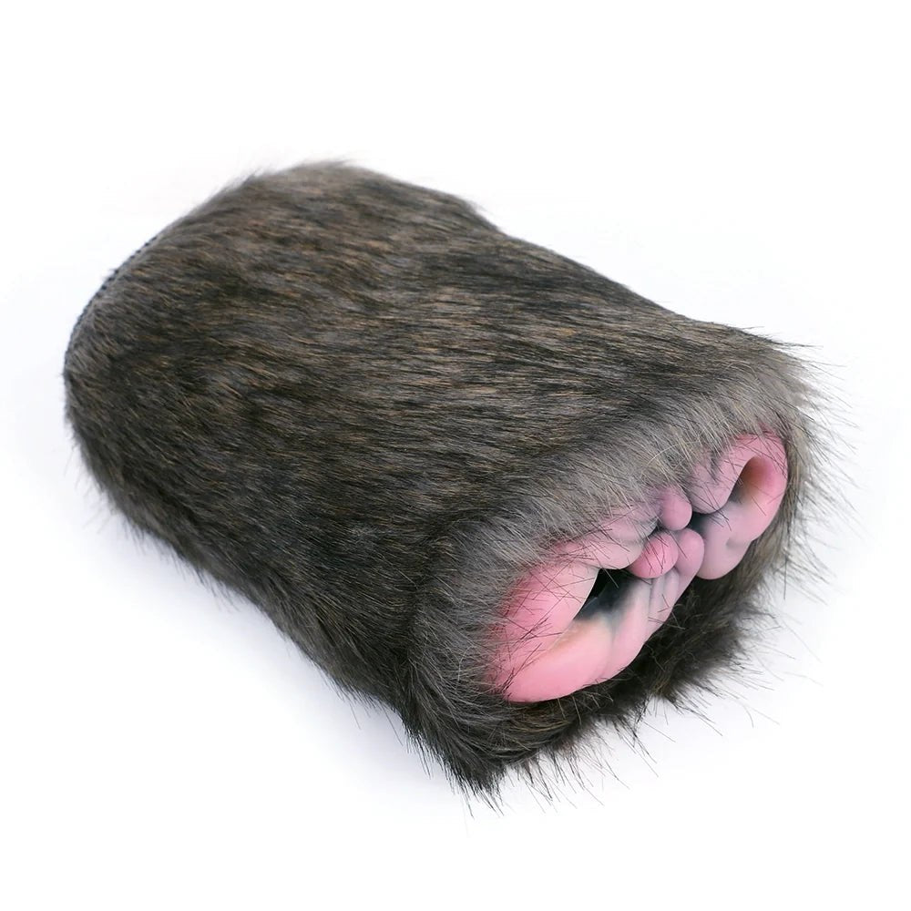 Dark brown furry dual entry male masturbator, photo 8