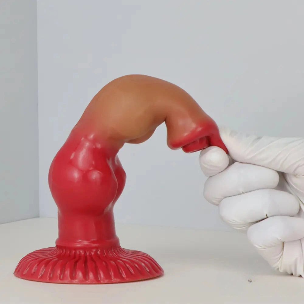 Coffee knotted dog dildo, photo 12