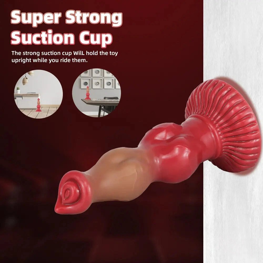 Coffee knotted dog dildo, photo 15