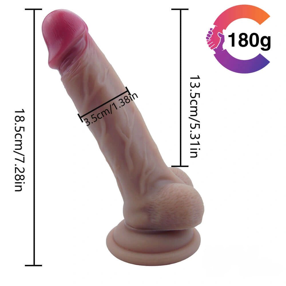 Brown realistic silicone dildo, photo 5