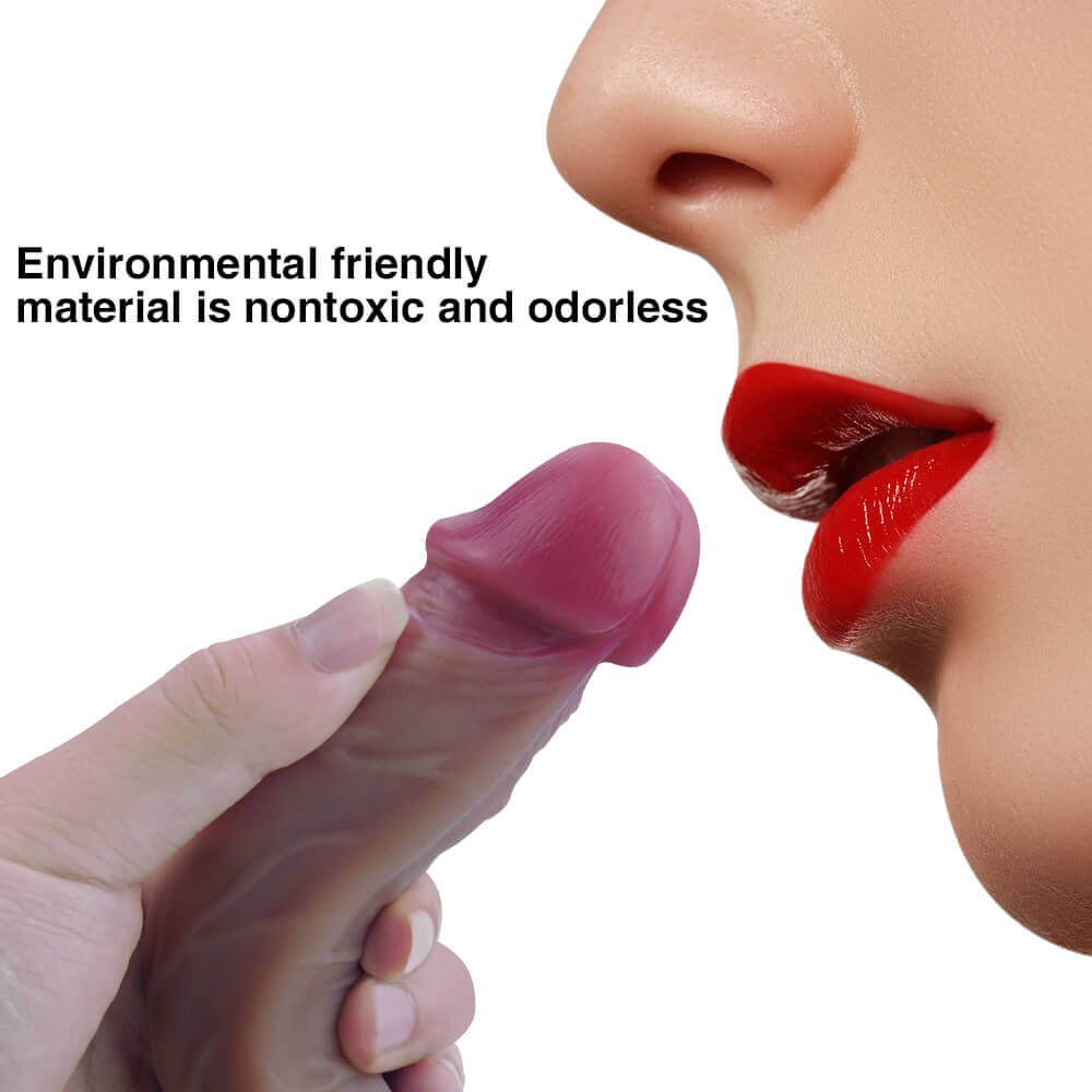 Brown realistic silicone dildo, photo 7