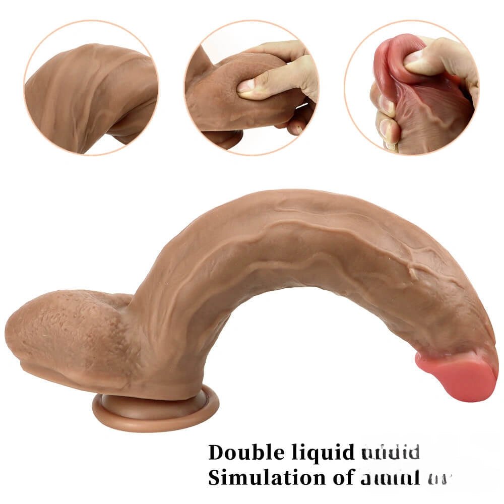 Brown silicone suction cup dildo, photo 5
