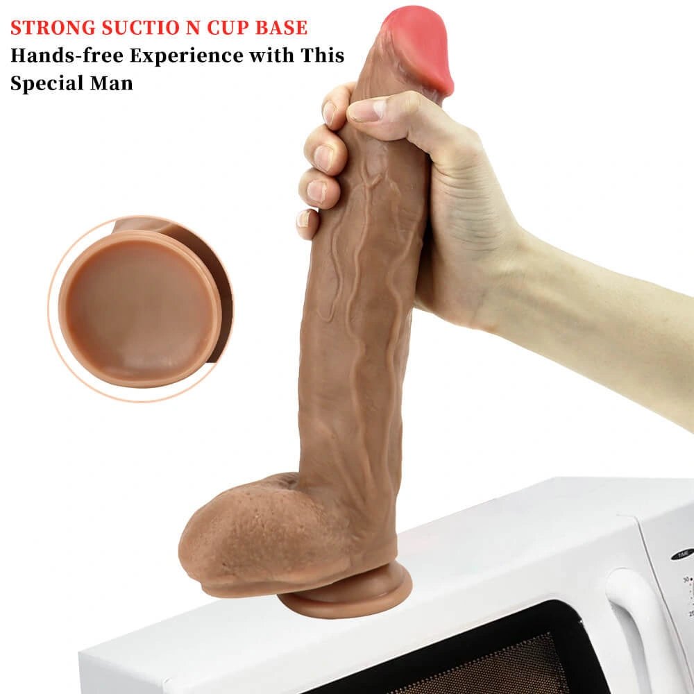 Brown silicone suction cup dildo, photo 6