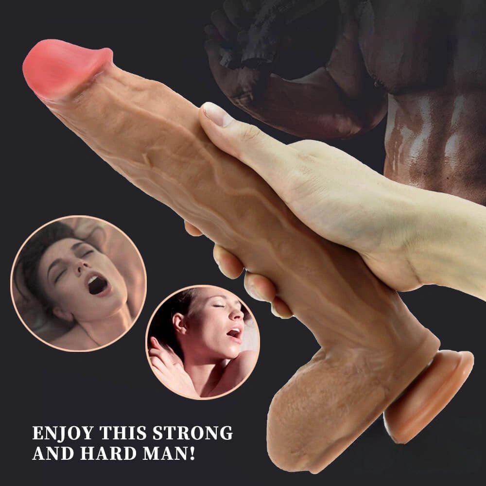 Brown silicone suction cup dildo, photo 7