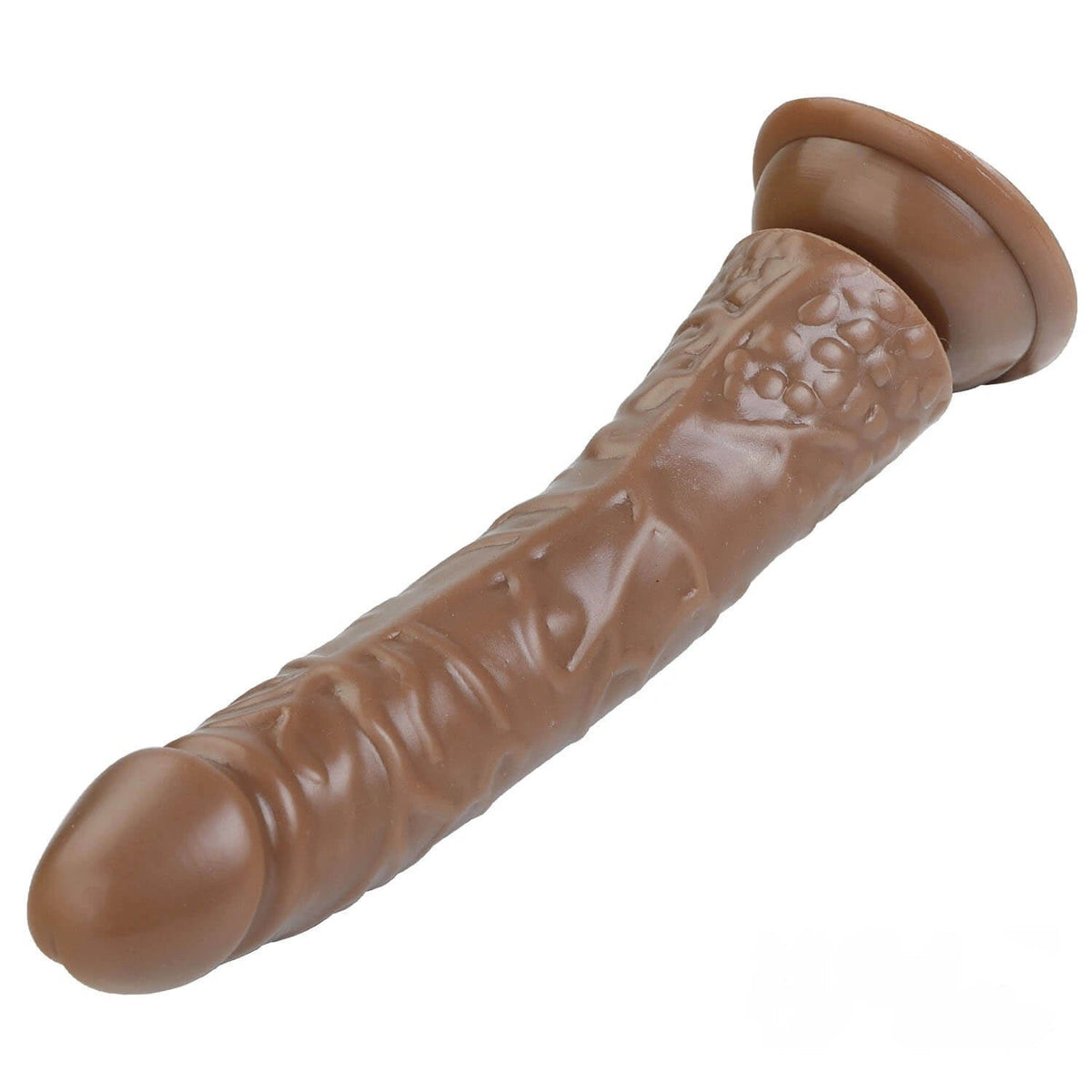 Brown silicone realistic dildo with suction cup base, photo 7