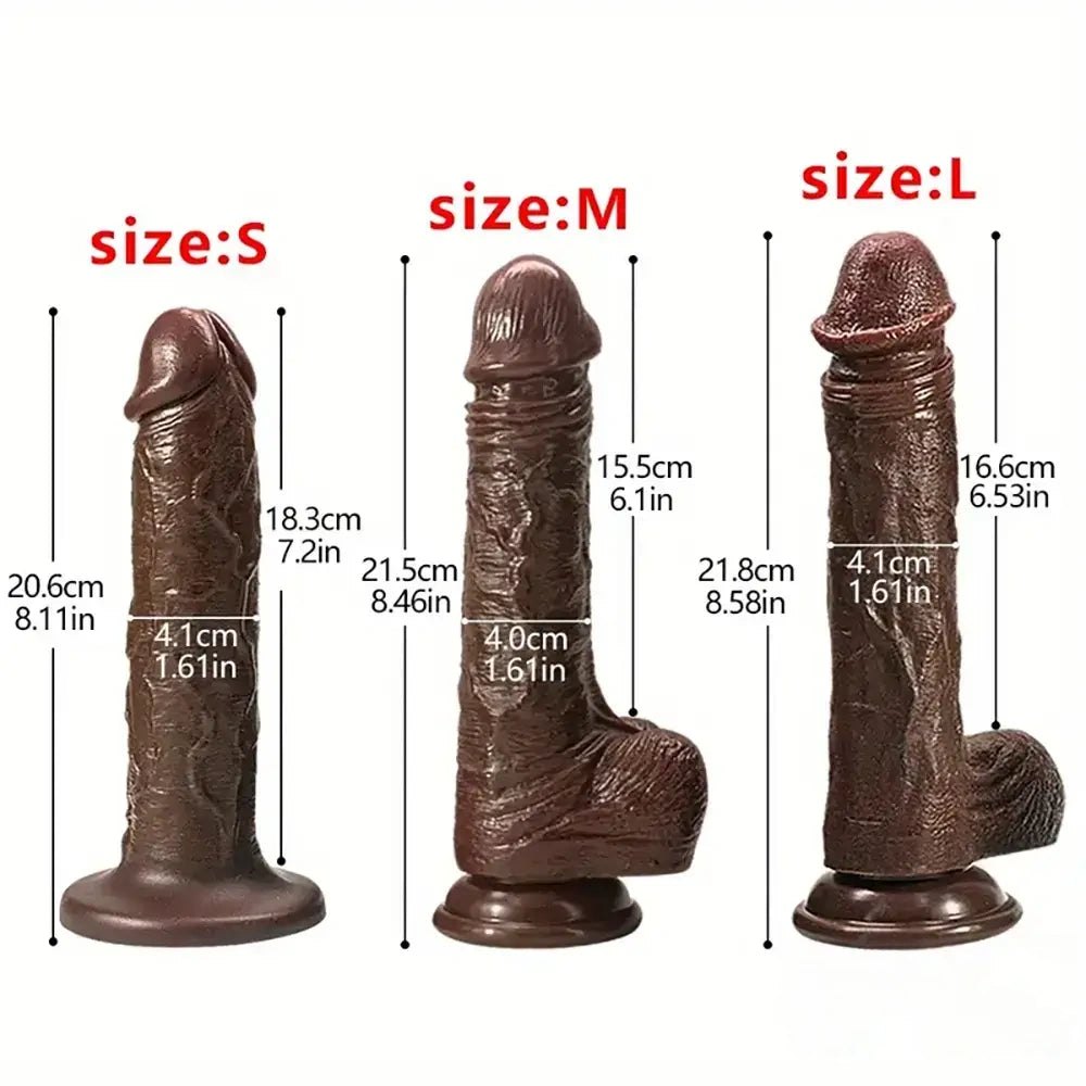 Brown silicone suction cup dildo, photo 14