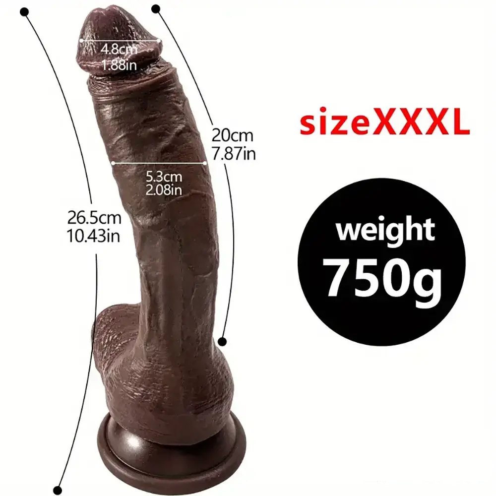 Brown silicone suction cup dildo, photo 17
