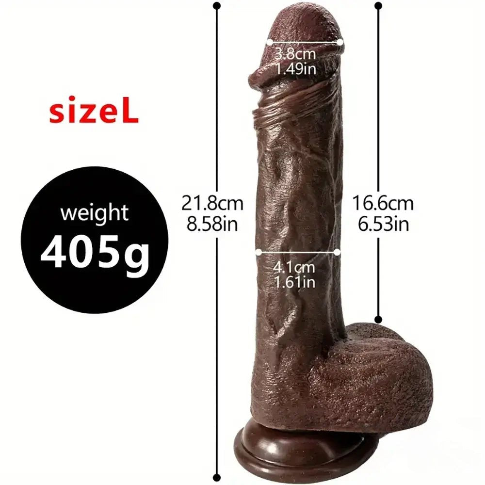 Brown silicone suction cup dildo, photo 18