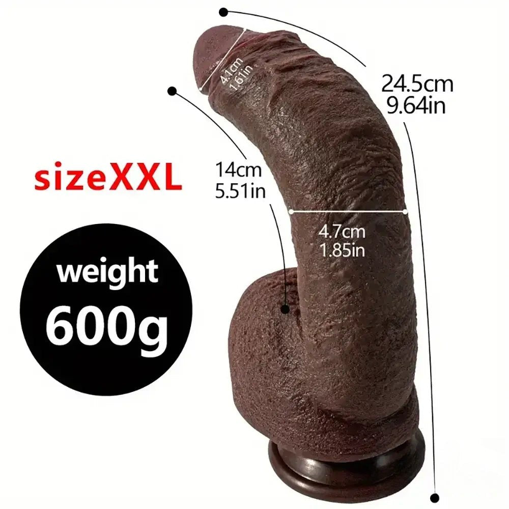 Brown silicone suction cup dildo, photo 2