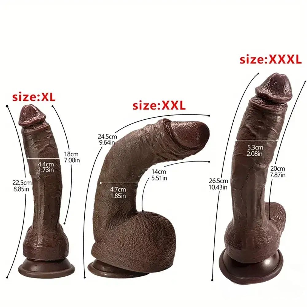 Brown silicone suction cup dildo, photo 4