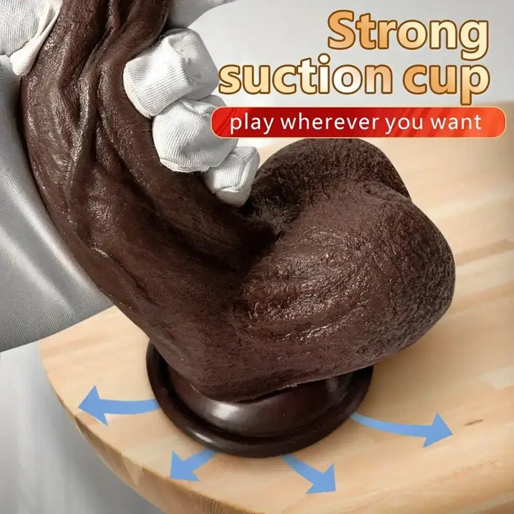 Brown silicone suction cup dildo, photo 7