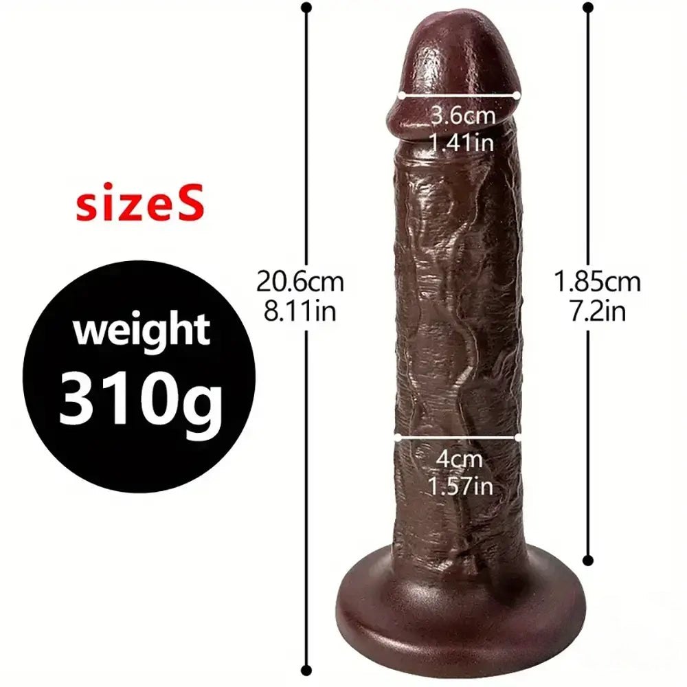 Brown silicone suction cup dildo, photo 8