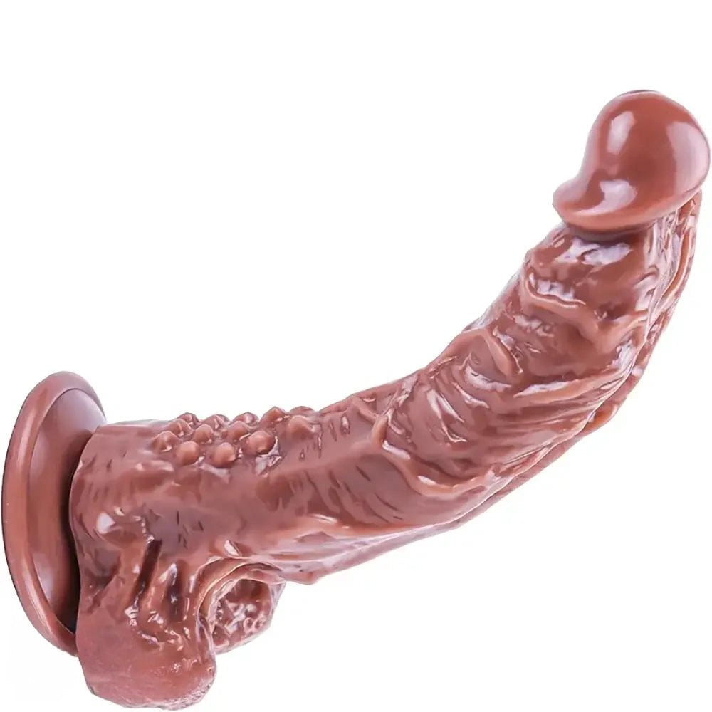 Brown spotted curved dildo, photo 1