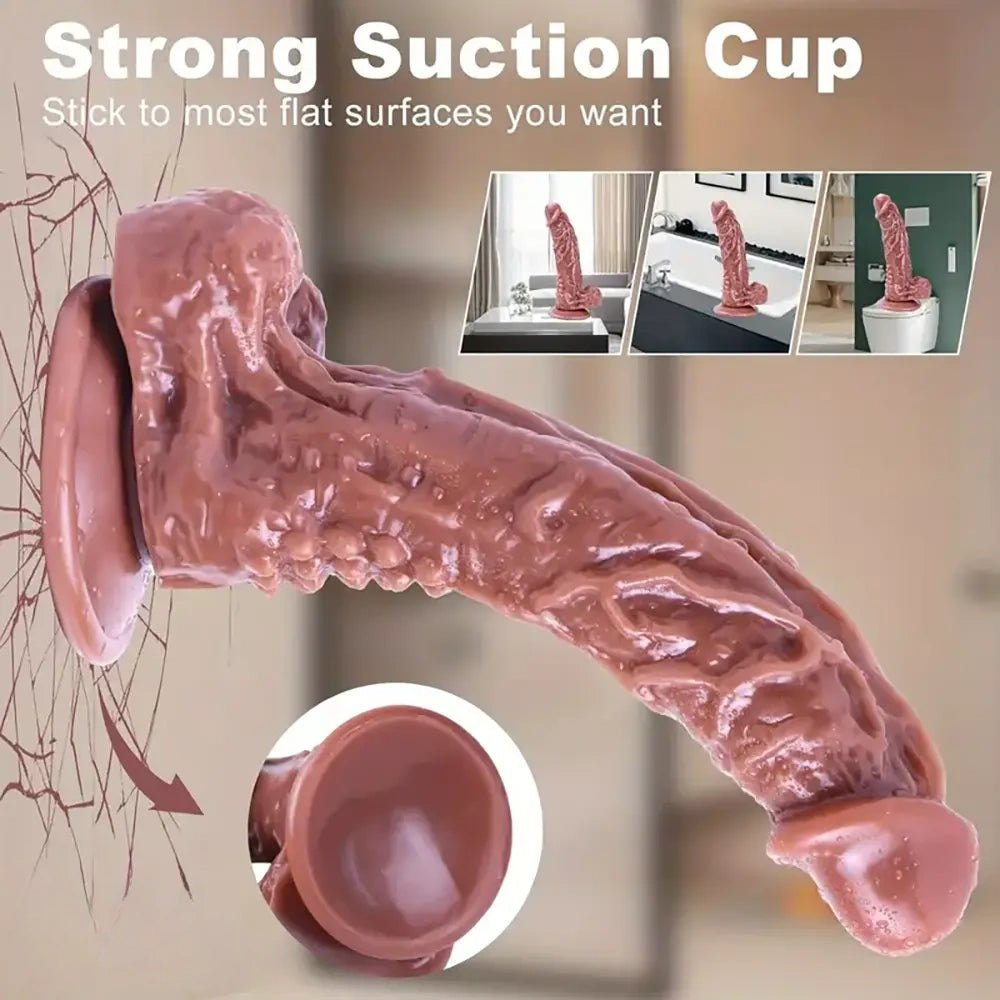 Brown spotted curved dildo, photo 2
