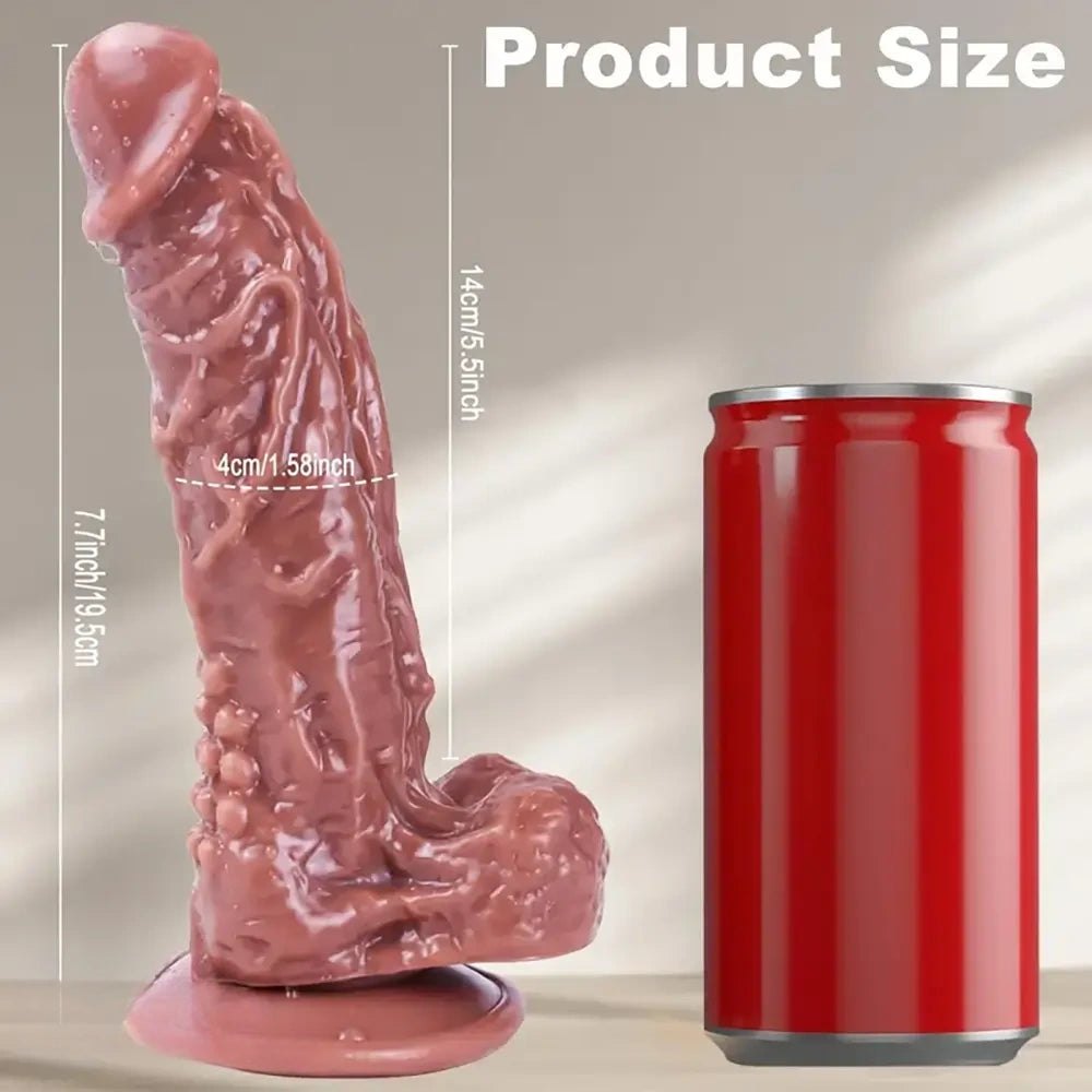 Brown spotted curved dildo, photo 4