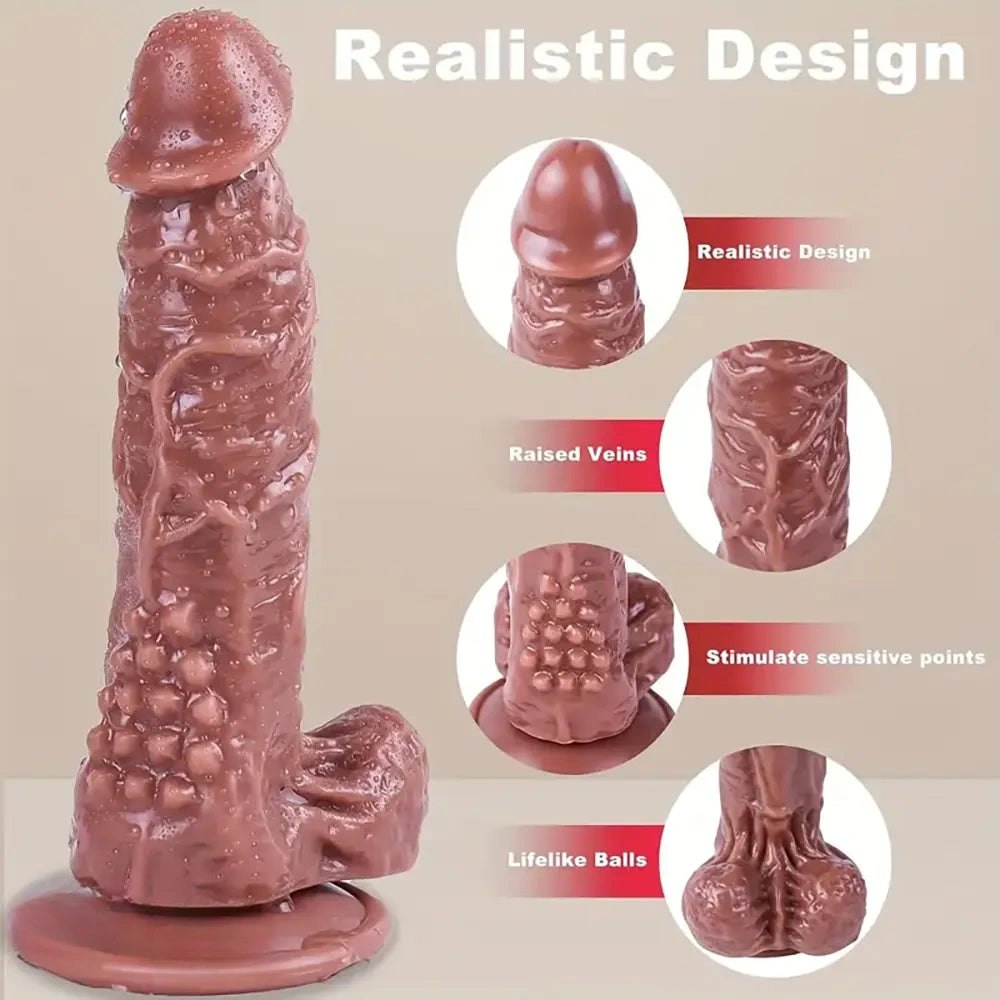 Brown spotted curved dildo, photo 5