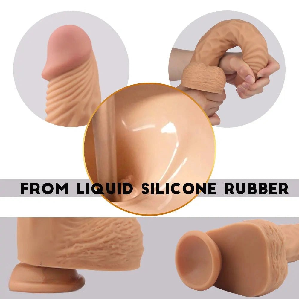 Brown silicone suction cup dildo, photo 3