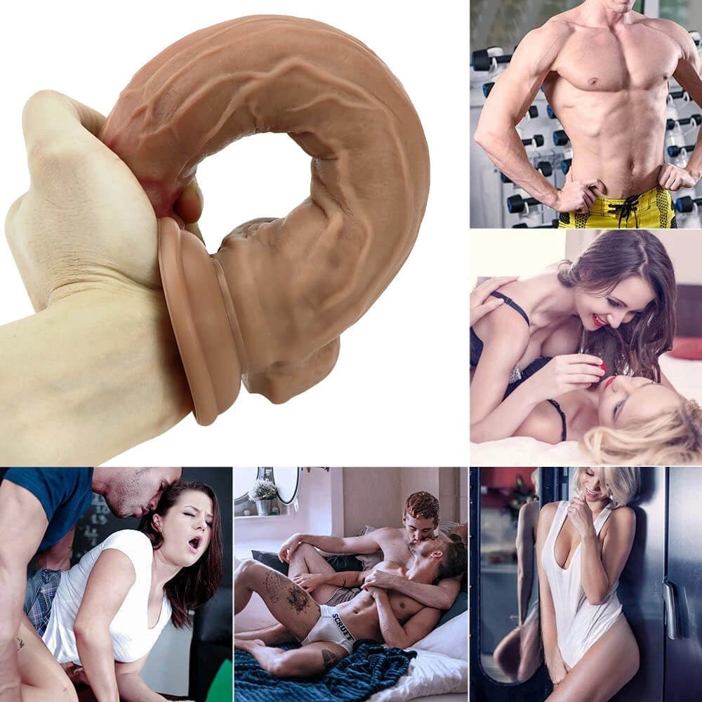 Brown silicone suction cup dildo, photo 6