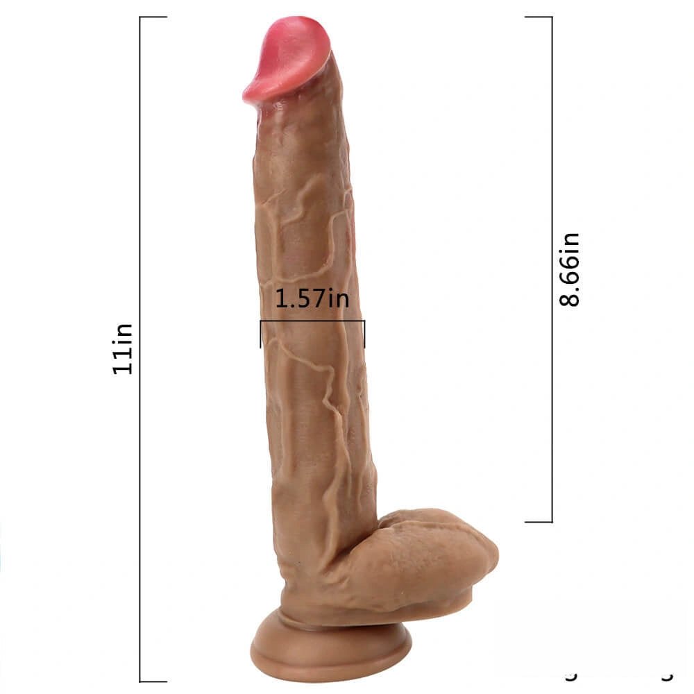 Brown silicone suction cup dildo, photo 8