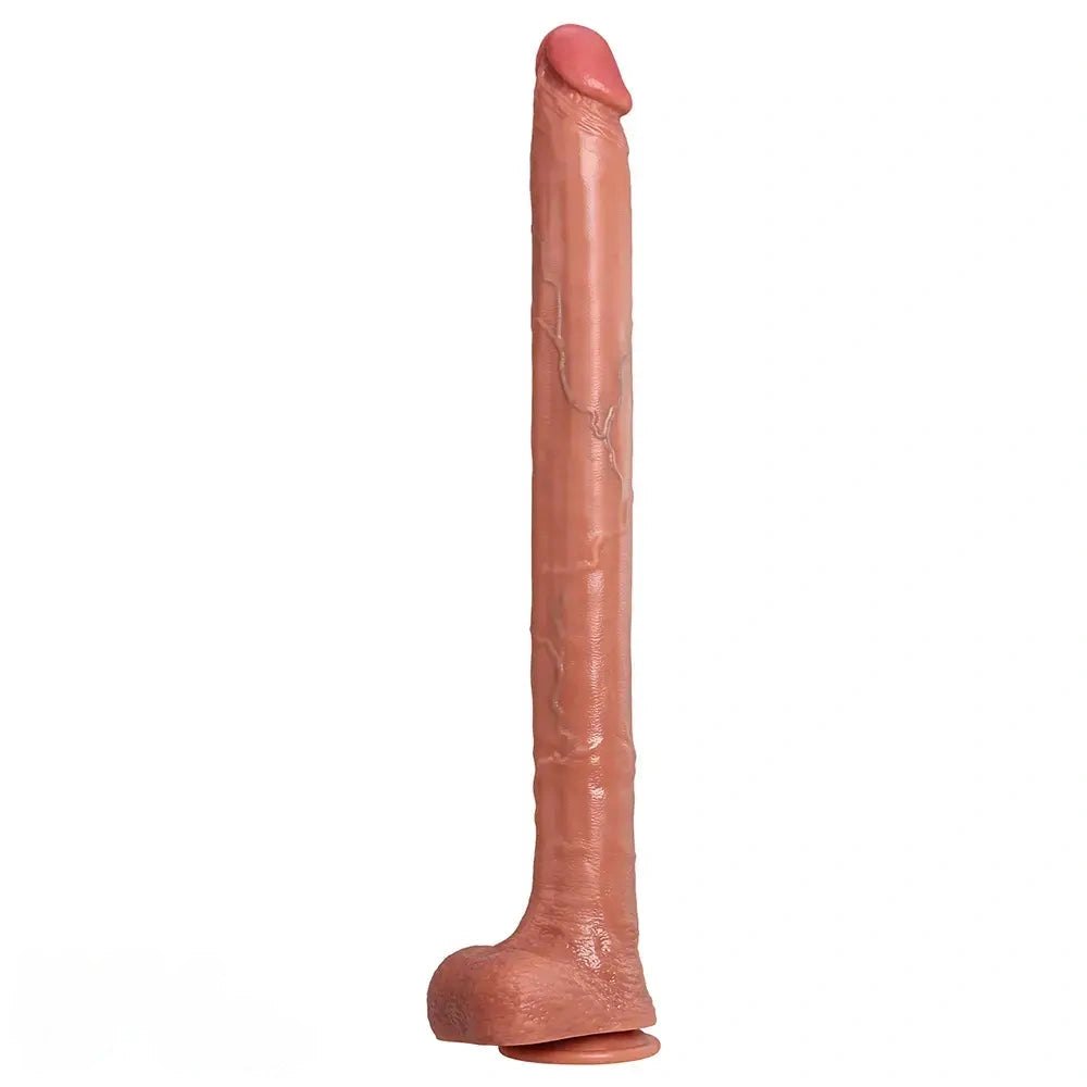 Brown silicone suction cup dildo, photo 1
