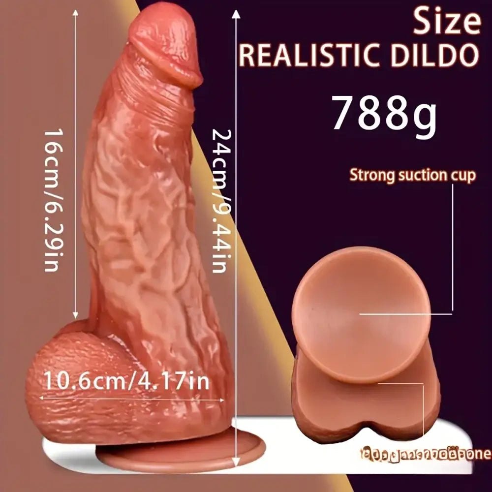 Brown suction cup silicone dildo, photo 3