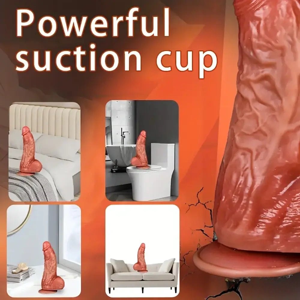 Brown suction cup silicone dildo, photo 5